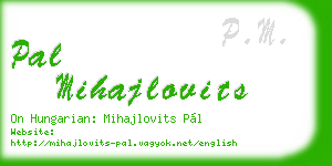 pal mihajlovits business card